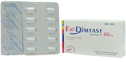FEDIMTAST Fexofenadin 60mg Thành Nam(Nén, H/30v)