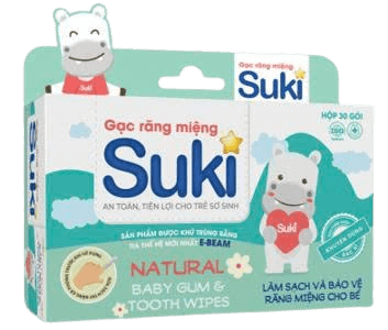 GẠC VỆ SINH RĂNG MIỆNG CHO BÉ SUKI care quang xanh (h/10g/1c)