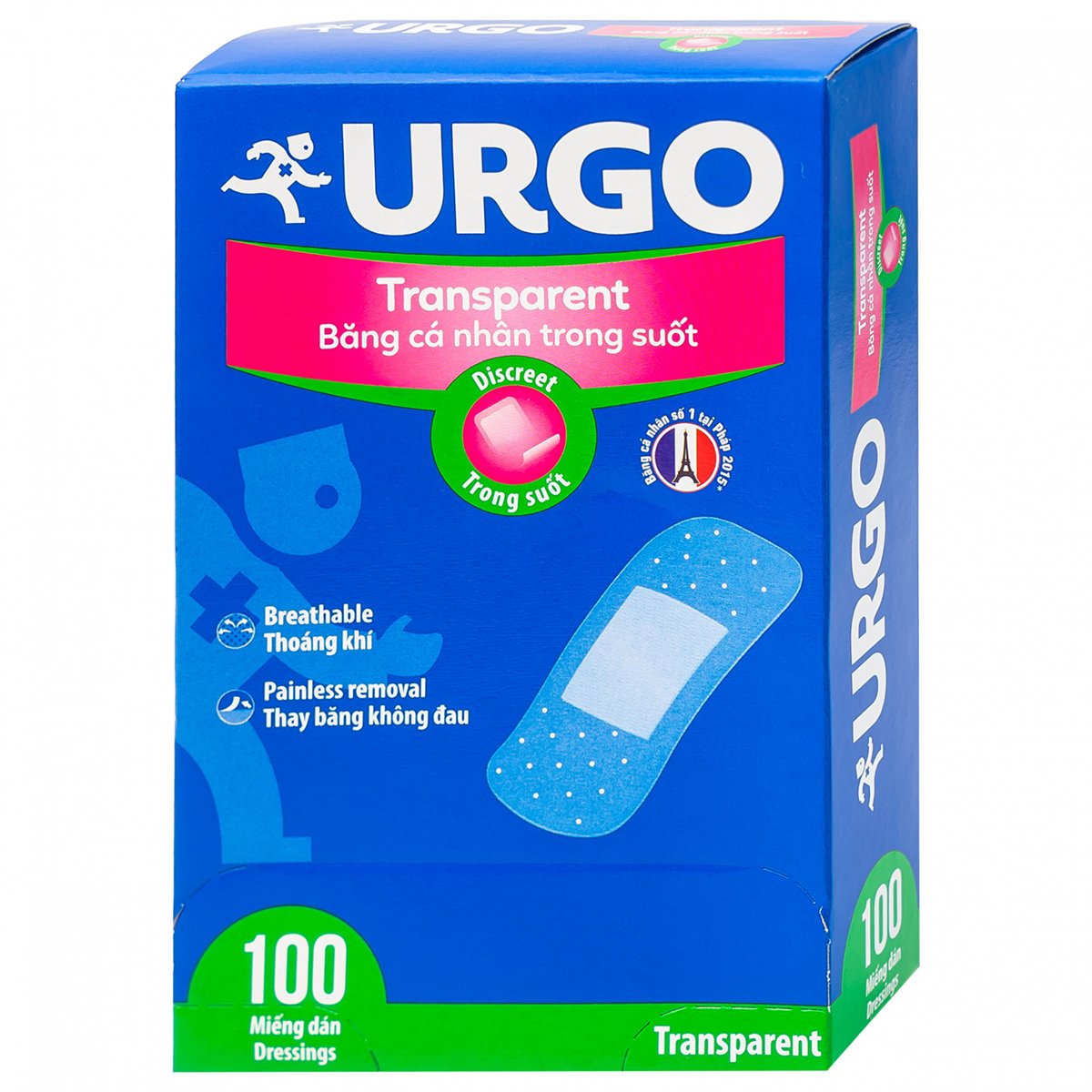 Băng cá nhân trong suốt urgo transparent (h/100m)