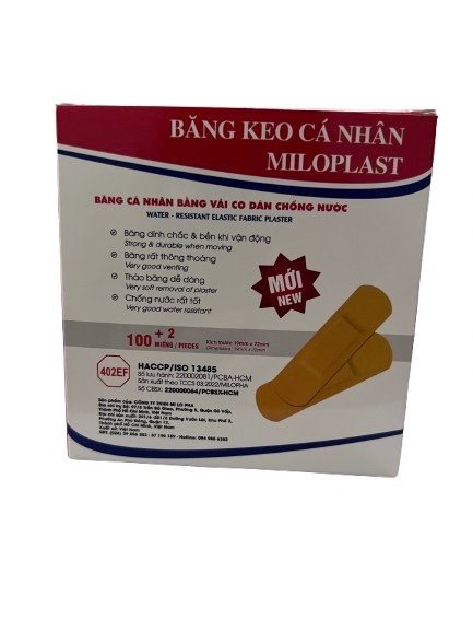 Băng keo cá nhân bằng vải MILOPLAST 19mmx72mm (H/100m)