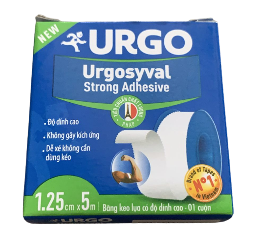 Băng keo cuộn lụa 1.25cmx5m urgo (cuộn)