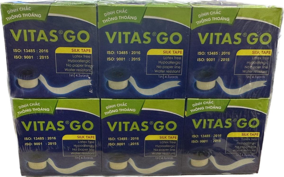 Băng keo cuộn lụa Vitas Go lớn (2.5) (Lốc/12c)