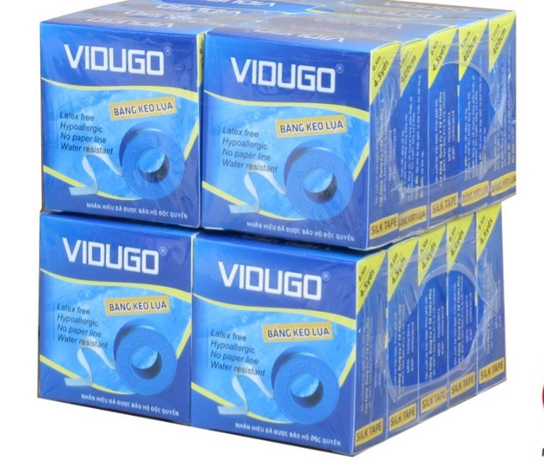 Băng keo lụa vidugo 2.5cmx4m (lốc/12 cuộn)