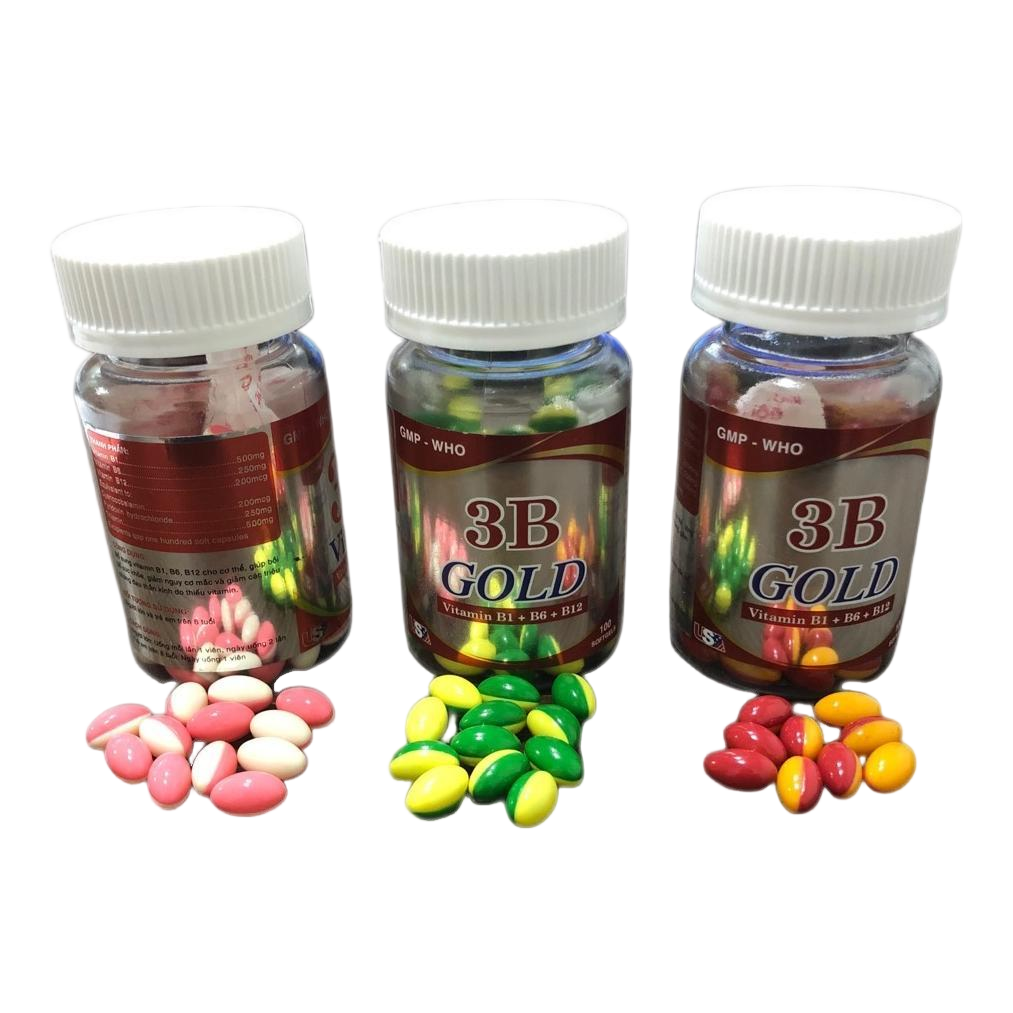 3B GOLD Vitamin B1+B6+B12 vinaphar (c/100v) (màu ngẫu nhiên)