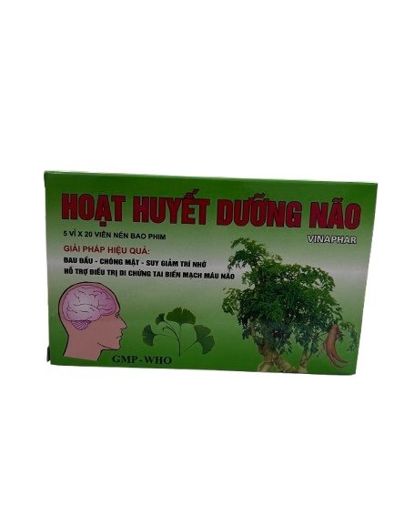 HOẠT HUYẾT DƯỠNG NÃO VINAPHAR  ( hộp 100v)