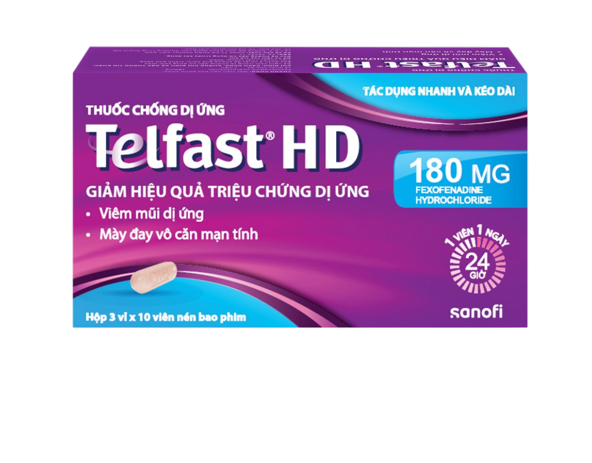 Telfast hd fexofenadin 180mg sanofi (hộp/30 viên)